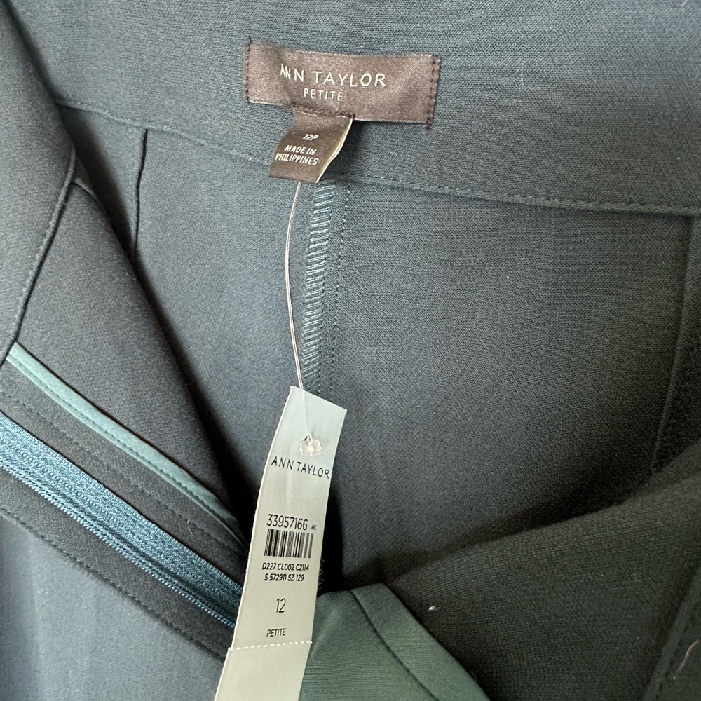 Ann Taylor Petite High Rise Slim Pant - midnight spruce (teal). 12p nwt